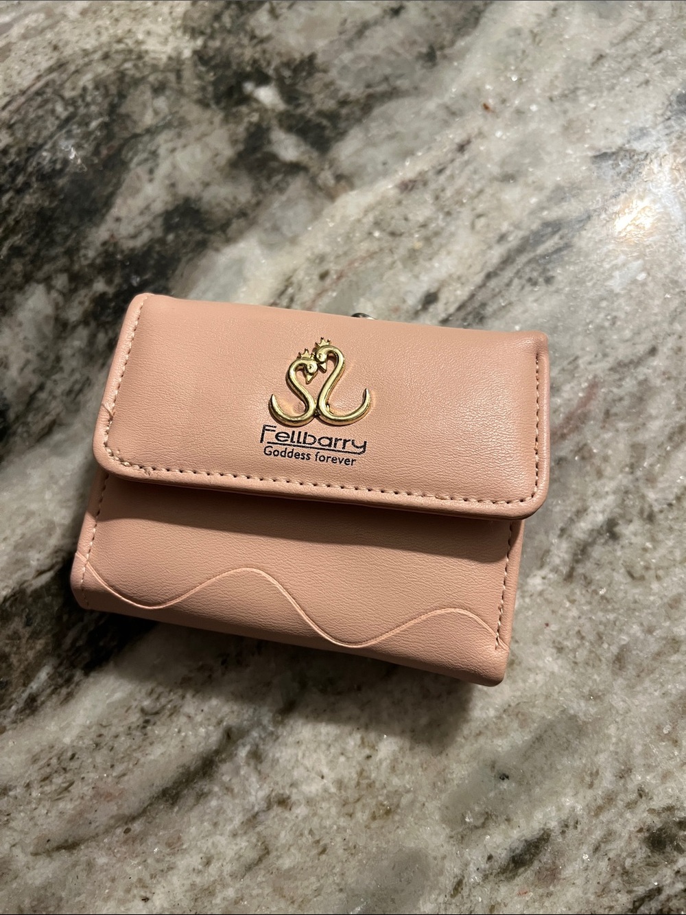 Women's Small Fold Wallet in Blush Pink